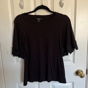 Simply Vera Verawang Black Top Size Small